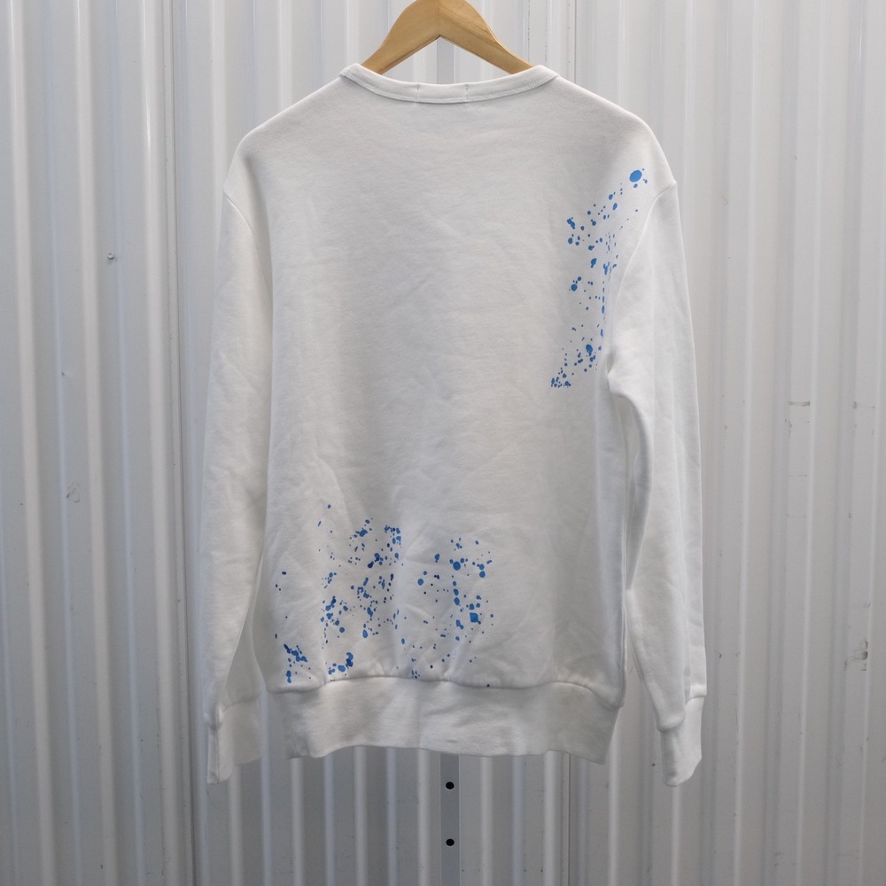 NWT Polo Ralph Lauren Tie Dye Logo Fleece Crewneck Sweatshirt Mens Small White‎ - Picture 2 of 9